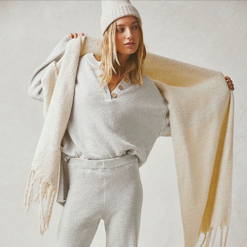 FP free people hailee sweater set ivory heather size small